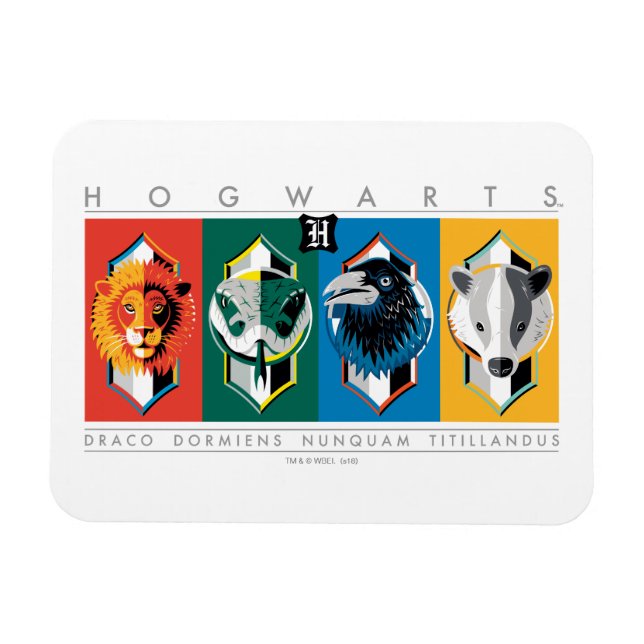 Magnet Flexible Harry Potter | Sigles de maison HOGWARTS™ (Horizontal)