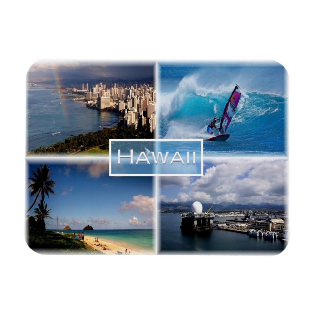 Magnet Flexible Hawaii - Vue Honolulu - La Perouse - Lanikai (Horizontal)