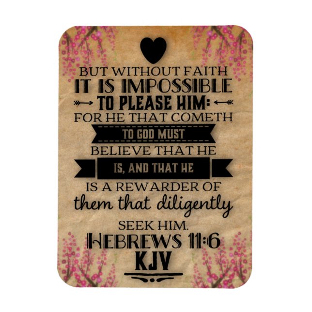 Magnet Flexible Hébreux 11:6 KJV verset biblique  (Vertical)