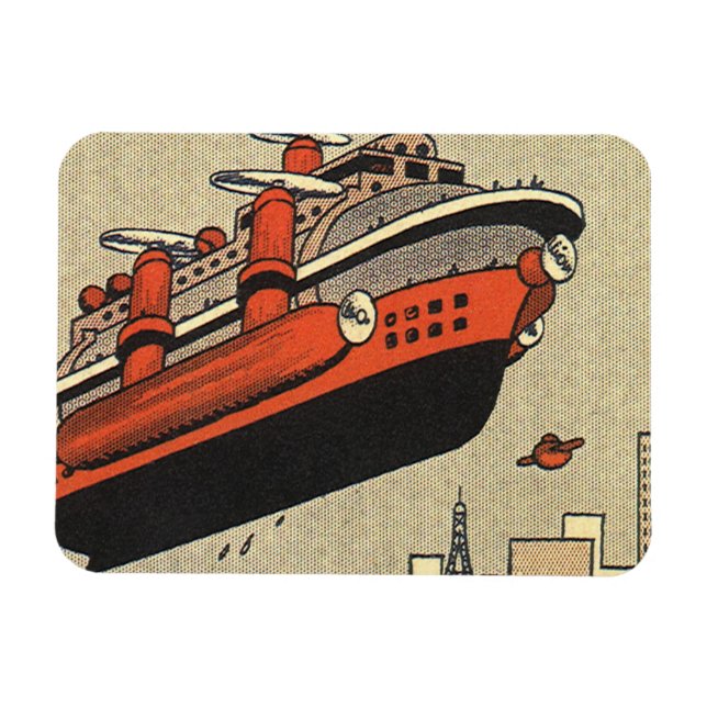 Magnet Flexible Hélicoptère de croisière en science-fiction vintag (Horizontal)