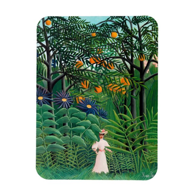 Magnet Flexible Henri Rousseau - Une femme marche dans une forêt e (Vertical)