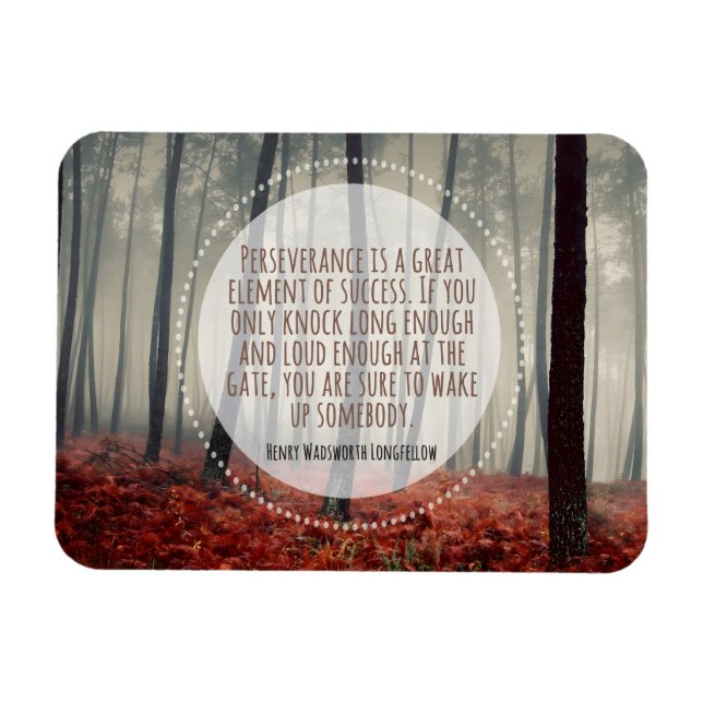 Magnet Flexible Henry Longfellow Citation Inspirationnelle Persévé (Horizontal)