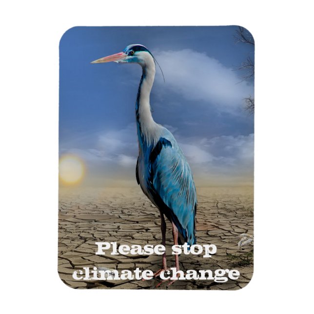 Magnet Flexible Héron bleu dans la sécheresse (Vertical)