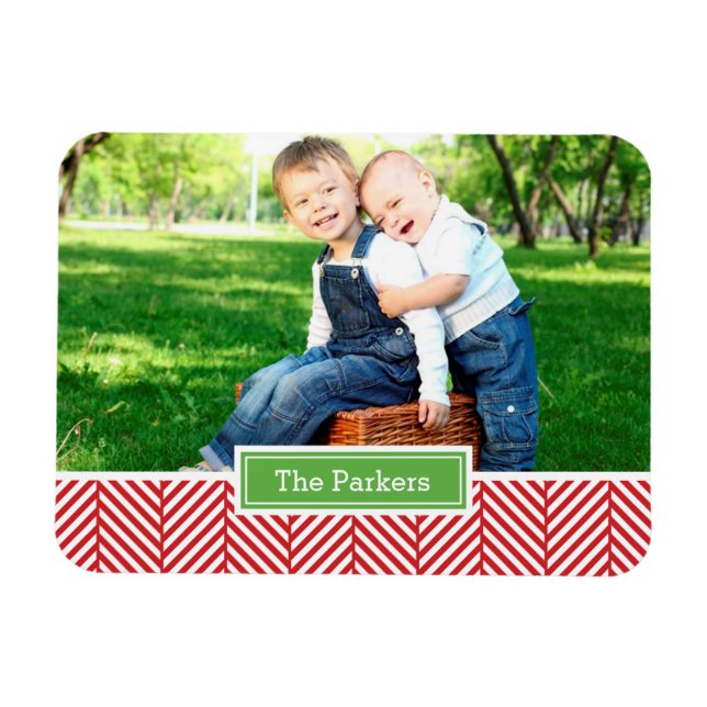 Magnet Flexible Herringbone Vacances Monogramme Magnat photo (Horizontal)