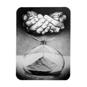 Magnet Flexible Heure Hébreuse mains Crayon dessin Surreal art