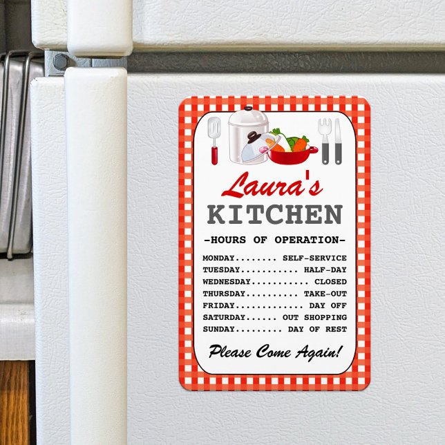 Magnet Flexible Heures de cuisine (personnalisées) (Créateur téléchargé)