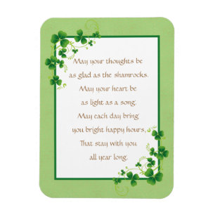 Magnet Flexible Heureux De Bénédiction Irlandaise Shamrock