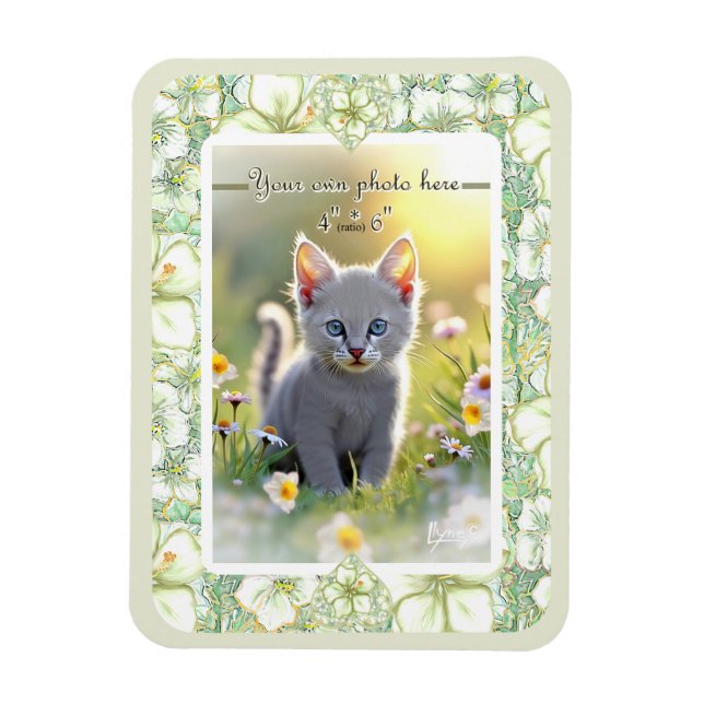 Magnet Flexible Hibiscus & dentelle BLANC (Vertical)