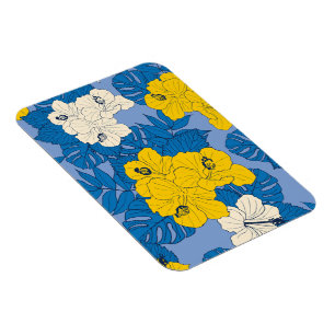Magnet Flexible Hibiscus fleurs et feuilles