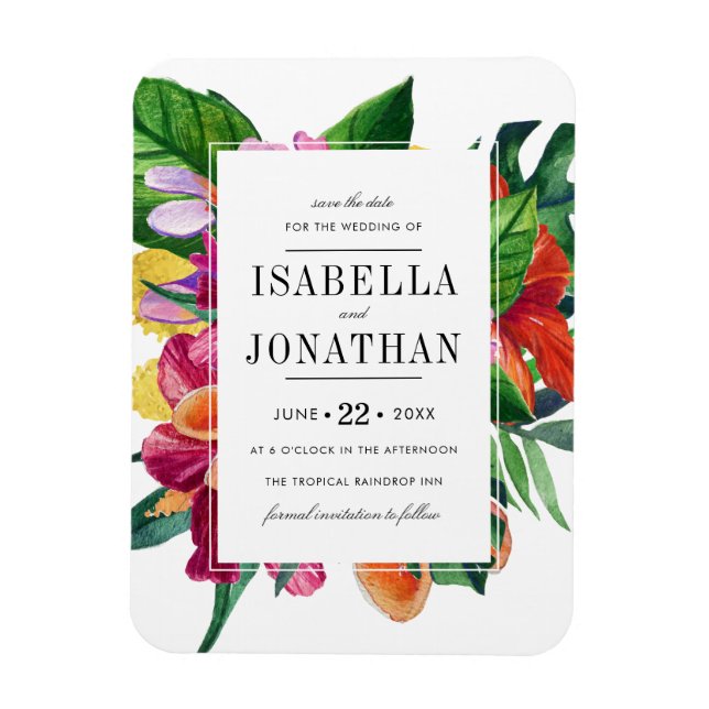 Magnet Flexible Hibiscus tropicaux, Plumeria & Palm | Enregistrer  (Vertical)