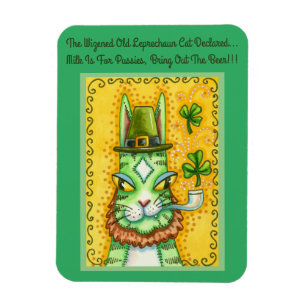 MAGNET FLEXIBLE HISS N'FITZ LEPRECHAUN, ST. CHAT AMUSANT DE LA JOU