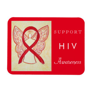 Magnet Flexible HIV Red Awareness Ribbon Angel Custom Cadeau Magne