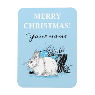 Magnet Flexible Hiver blanc lièvre