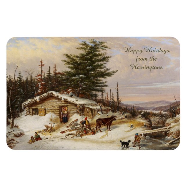 Magnet Flexible Hiver Journal House art aimant texte personnalisé (Horizontal)
