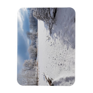 Magnet Flexible hiver pittoresque le long de l'étang et des forêts