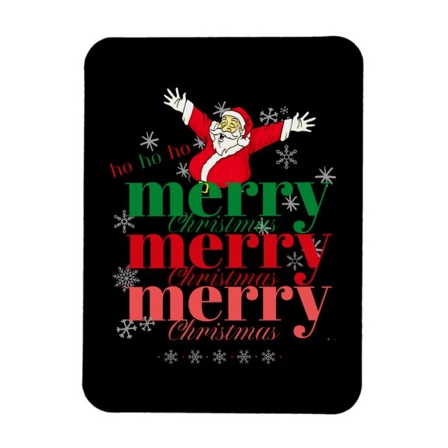 Magnet Flexible Ho Ho Ho - Père Noël - Joyeux Noël (3) Design (Vertical)