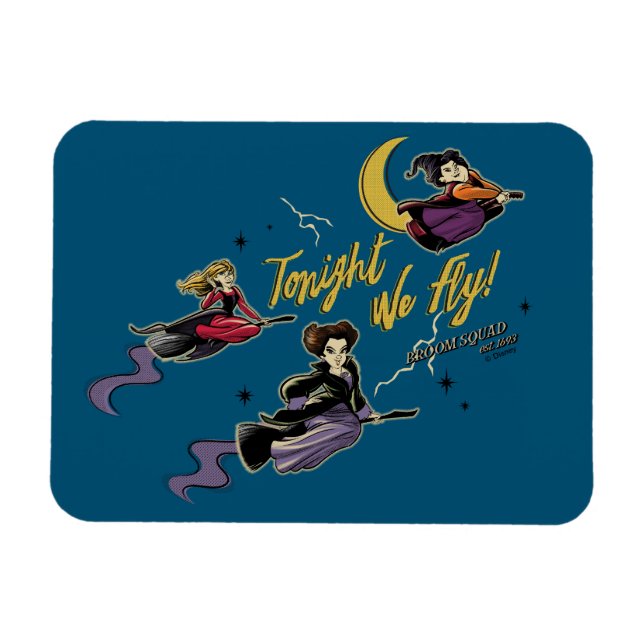 Magnet Flexible Hocus Pocus Ce Soir, Nous Volons Broom Squad (Horizontal)
