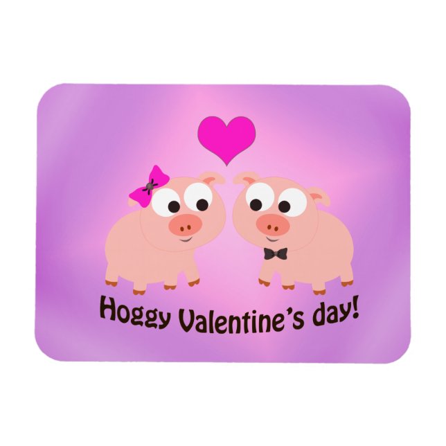 Magnet Flexible Hoggy Valentine's Day Pig Love (Horizontal)