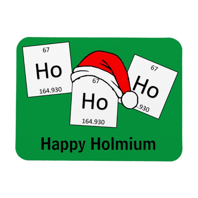 Magnet Flexible HoHo Holmium Chimie, élément jeu de Noël (Horizontal)