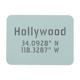Magnet Flexible Hollywood Latitude Longitude