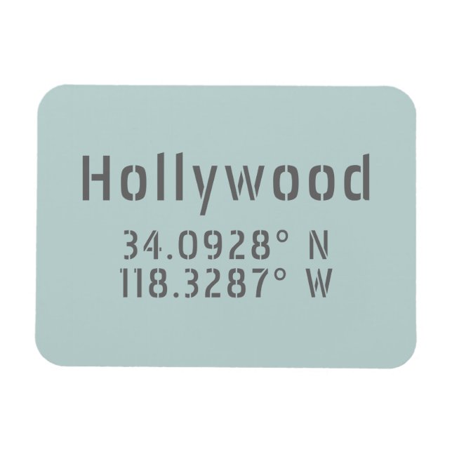 Magnet Flexible Hollywood Latitude Longitude (Horizontal)