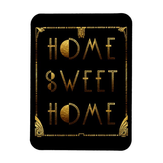 Magnet Flexible Home Sweet Home Gold Art déco Signal (Vertical)