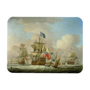 Magnet Flexible Homme-de-Guerre britannique et un sloop, c.1720-30