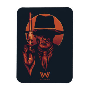 Magnet Flexible Homme de Westworld   dans le noir avec le revolver