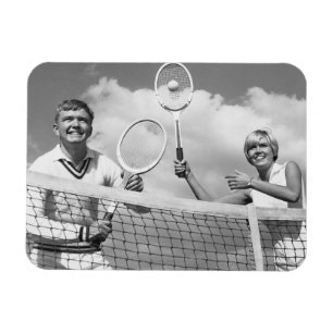 Magnet Flexible Homme et femme jouant au tennis