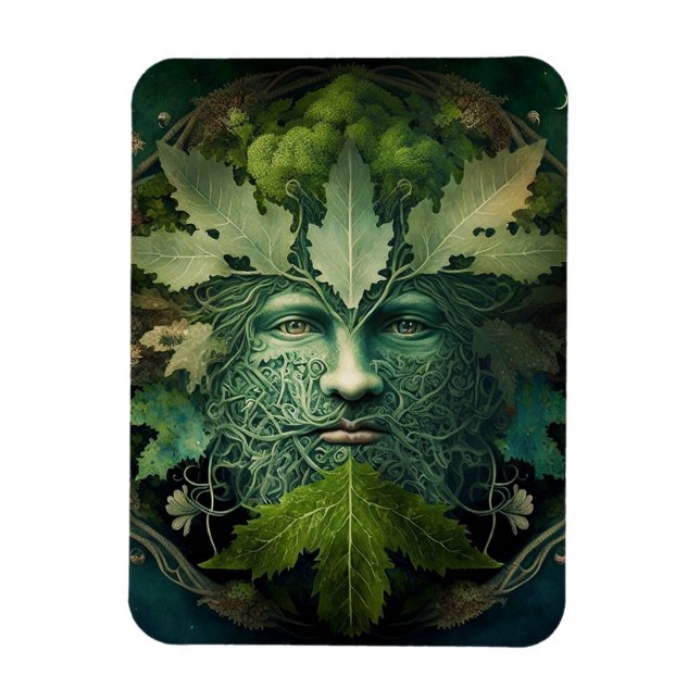 Magnet Flexible Homme vert Mandala Imaginaire Art (Vertical)