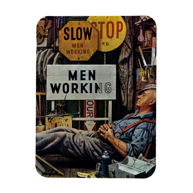 Magnet Flexible Hommes qui travaillent (Vertical)