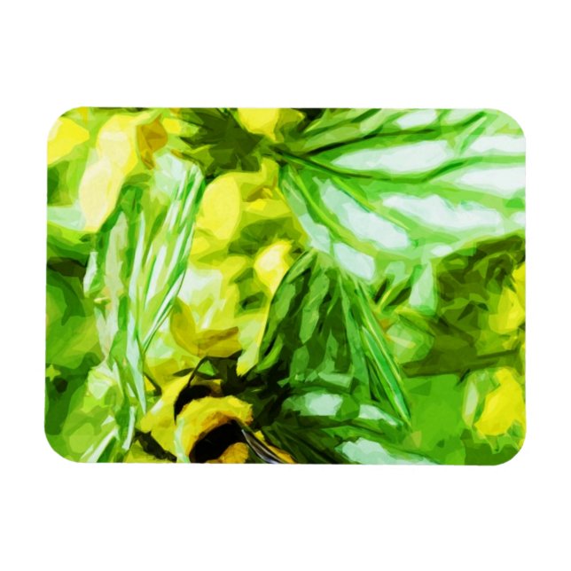 Magnet Flexible Honey Bee Rassembler le pollen Impressionnisme Abs (Horizontal)