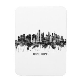 Magnet Flexible Hong Kong China Skyline BW