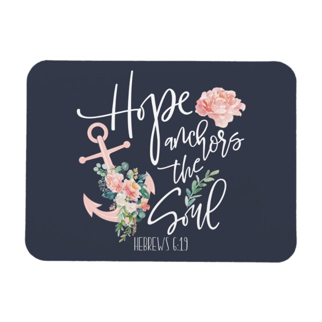 Magnet Flexible Hope Ancres L'âme Floral Religieux (Horizontal)