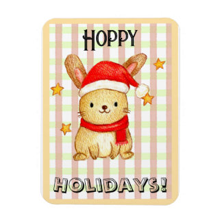 Magnet Flexible Hoppy holidays bunny card