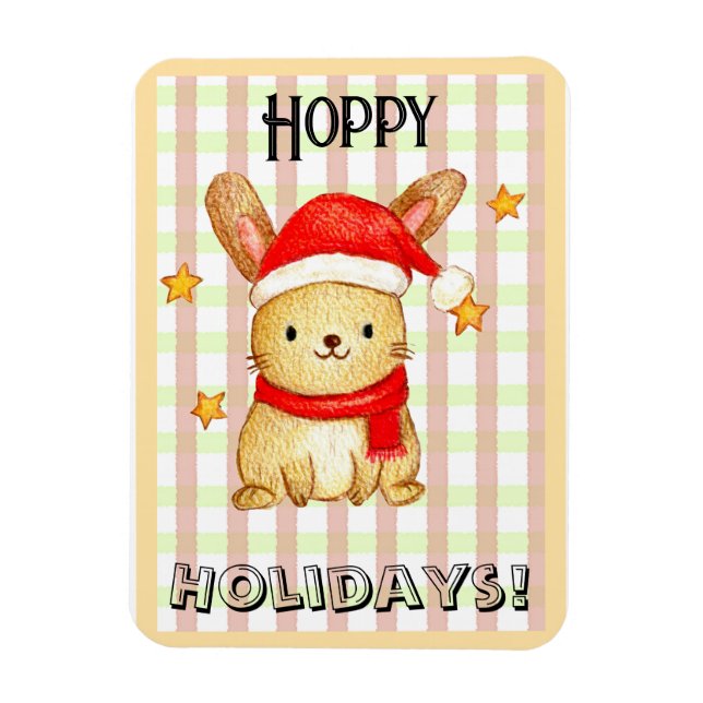Magnet Flexible Hoppy holidays bunny card (Vertical)