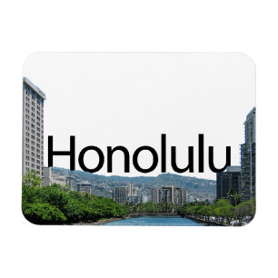 Magnet Flexible Horizon de Honolulu HI avec Honolulu dans le ciel
