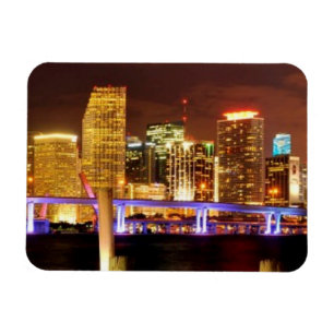 Magnet Flexible Horizon de Miami la nuit, la Floride