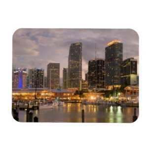 Magnet Flexible Horizon financier de Miami au crépuscule