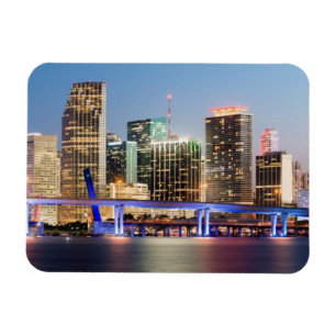 Magnet Flexible Horizon lumineux de Miami du centre au crépuscule