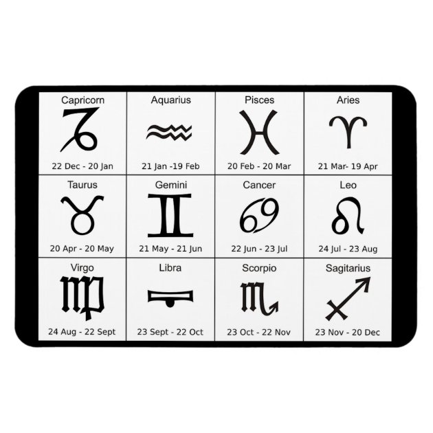 Magnet Flexible Horoscope Graphique Zodiaque Signes et dates Magne Zazzle.ca