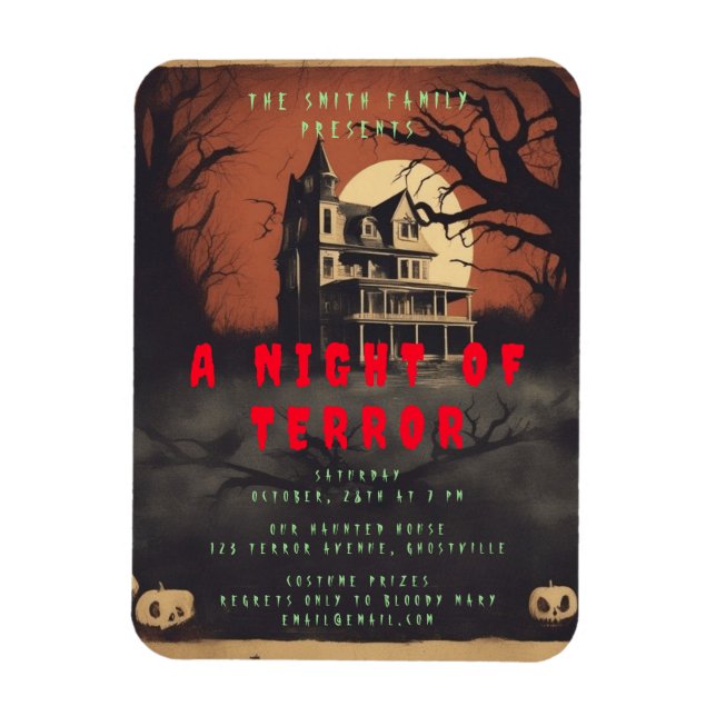 Magnet Flexible Horror Movie Poster Halloween Party Invitation (Vertical)