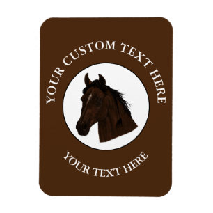 Magnet Flexible Horse Custom Text Classic Icon Logo Photo