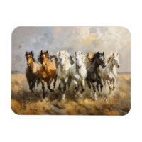 Horse Herd Galloping Mustang Peinture Flexible