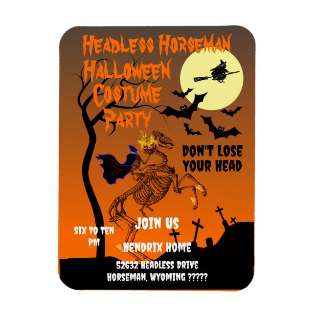 Magnet Flexible Horseman Halloween Costume Party sans tête (Vertical)