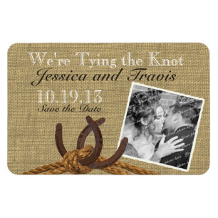 Magnet Flexible Horseshoes et Rope Photo Enregistrer la date