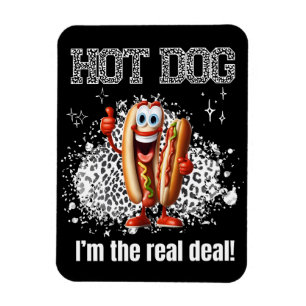 Magnet Flexible Hot Dog! Je suis le vrai marché