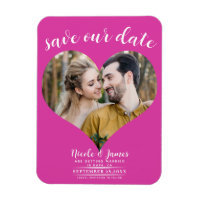 Hot rose Coeur photo mariage Enregistrer la date