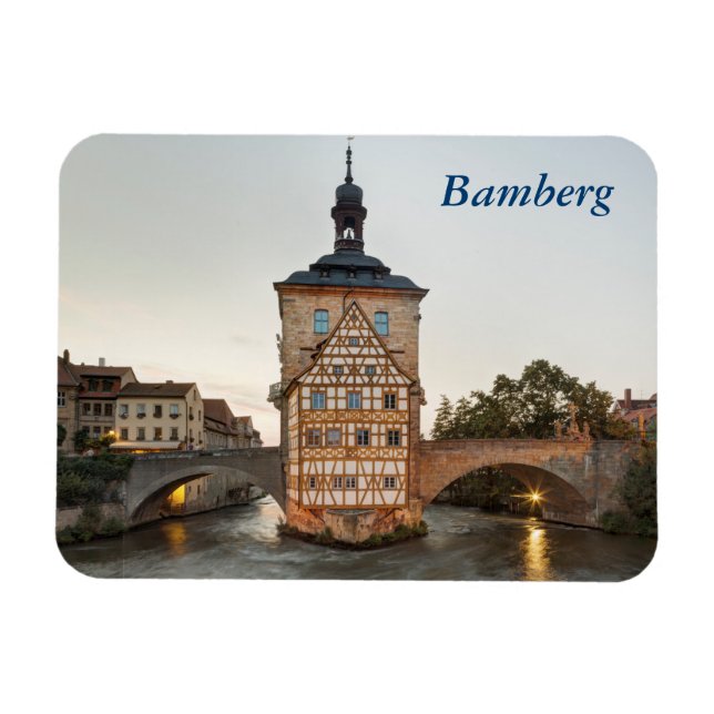 Magnet Flexible Hôtel de ville Bamberg et pont Obere (Horizontal)