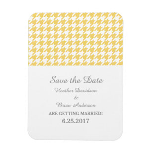 Magnet Flexible Houndstooth Enregistrer l'aimant Date, Jaune